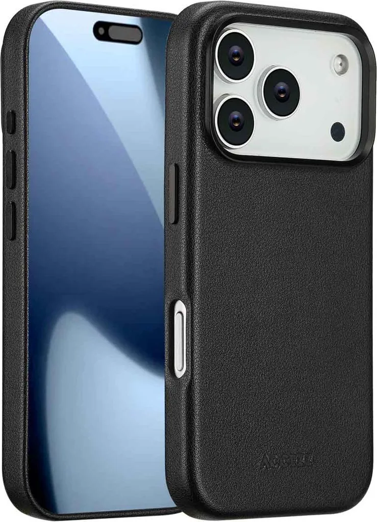 Accezz MagSafe Backcover in pelle per Apple iPhone 17 Pro - Nero Onyx