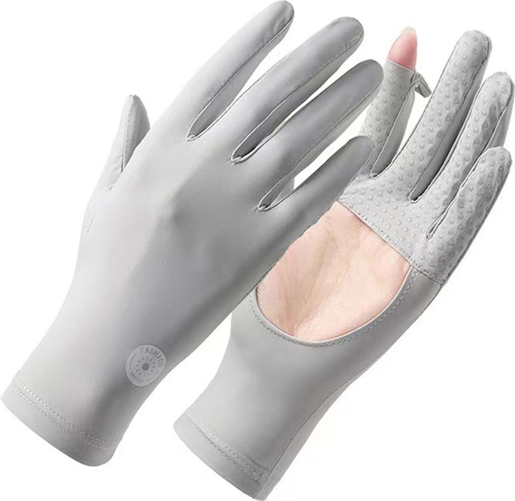 1 Paar Sonnenschutz-Vollfingerhandschuhe, hohl, atmungsaktiv, Touchscreen-Design, weich, hautfreundlich, UV-beständig, Sporthandschuhe
