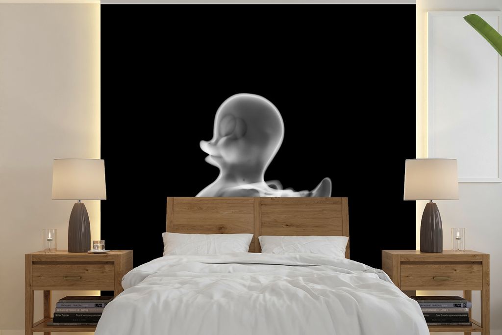 MuchoWow Fototapete für Wohnzimmer oder Schlafzimmer Wandtapete Vinyl Motivtapete Röntgenbild einer Badeente - 350x350 cm - Schlafzimmertapete