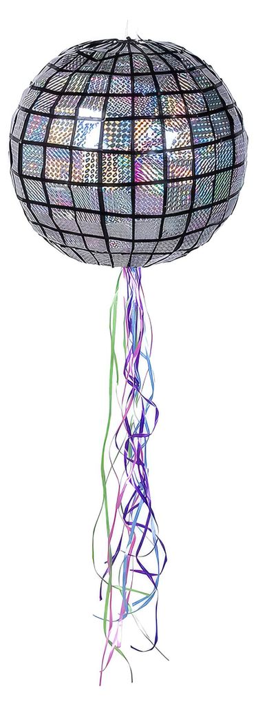 Piñata Discokugel silber 33 cm - Einheitsgröße