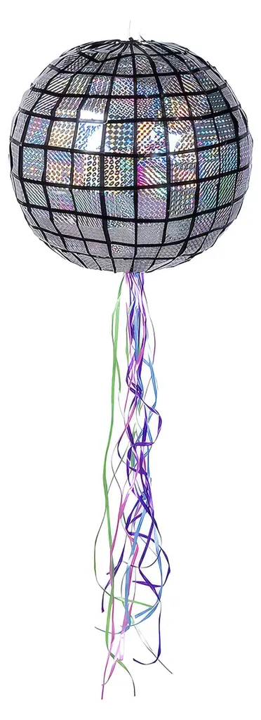 Piñata boule disco argent 33 cm idéale pour animation anniversaire