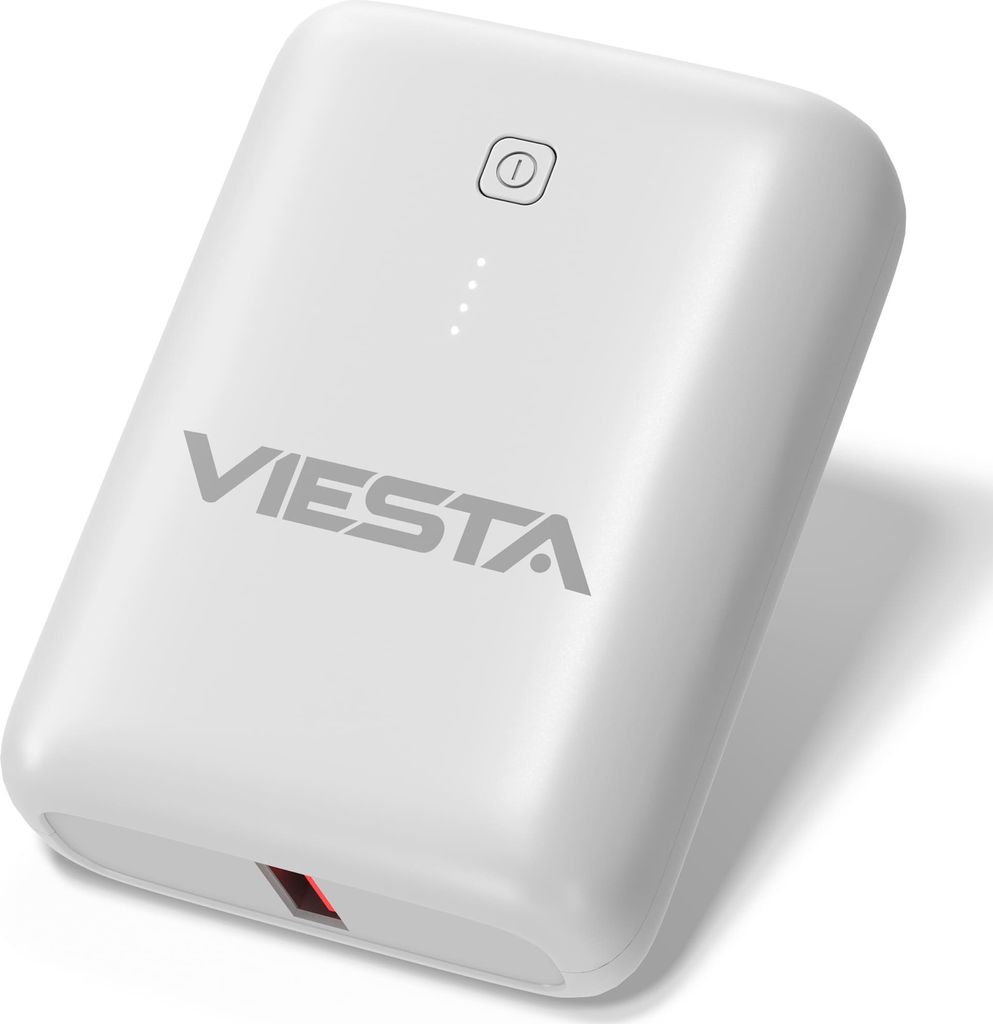Powerbank USB-C Mini 9000 mAh Weiß – PD20 W Schnellladefunktion, Type-C Input/Output, USB & Type-C Ausgänge, LED-Batterieanzeige – Kompakte B...