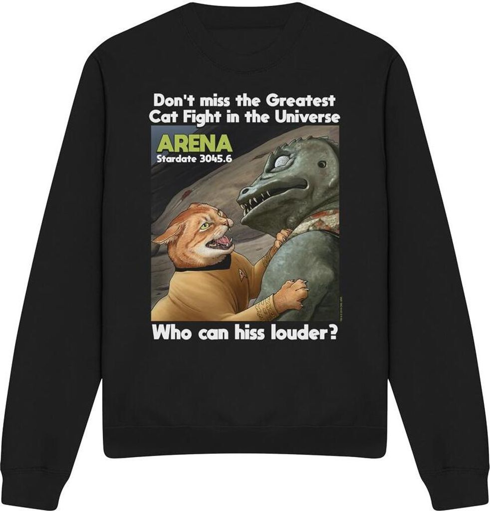 Star Trek - "Cat Fight" Sweatshirt für Herren/Damen Uni TV12116 (XXL) (Schwarz)