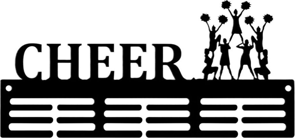 Medaillenaufhänger zur Wandmontage, schwarzer Metall-Präsentationsständer, Cheerleader-Silhouette, Wanddekoration, Medaillen-Organizer, Geschenk...
