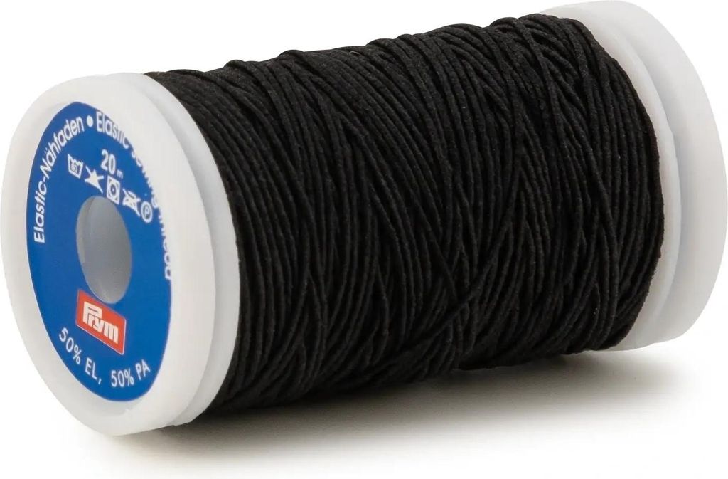 Prym Elastic-Nähfaden, Schwarz, Synthetisch, 20 m, 0,5 mm Produktbild 