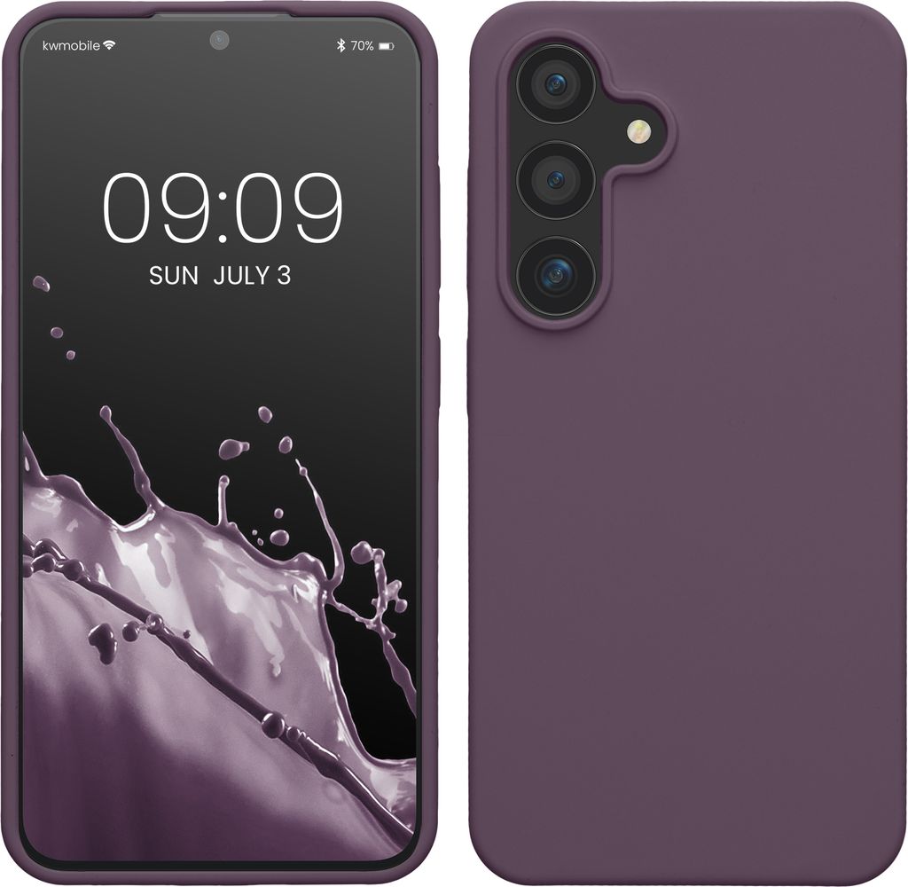 kwmobile Hülle kompatibel mit Samsung Galaxy S24 Hülle - Silikon Handy Case - Handyhülle für Samsung S24 weiche Oberfläche - kabelloses Laden ...