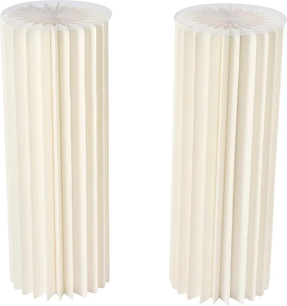 Colonne Décorative de Mariage 80cm - Support Vase en Carton Blanc x2