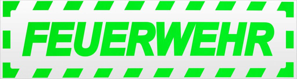 Kiwistar Feuerwehr Motiv 3 gestreift Magnetschild Schild magnetisch - 30cm Neongrün - Magnetfolie für Auto PKW Kfz