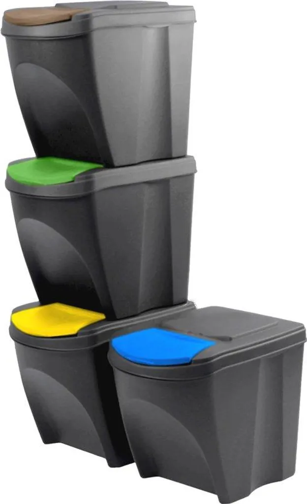 Poubelle 25 L noir graphite facile d'entretien pour cuisine moderne