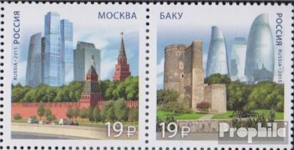 Briefmarken Russland 2015 Mi 2219-2220 Paar (kompl.Ausg.) postfrisch Moderne Architektur