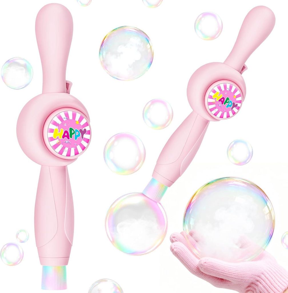 Wiederaufladbare Rauchblasen Pistole Kinder Bubble Maker mit Nebel Effekt Licht Musik Zubehörset für Sommer Outdoor