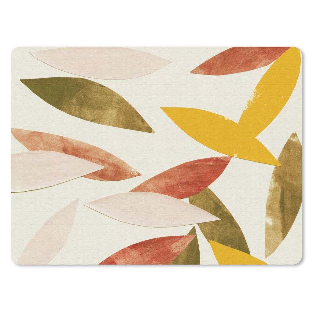 MuchoWow Mauspad Mousepad Blätter - Pflanzen - Farben - Pastell 23x19 cm - Mousepads - Maus Mat - Pad - Mausunterlage - Schreibtischunterlage - ...