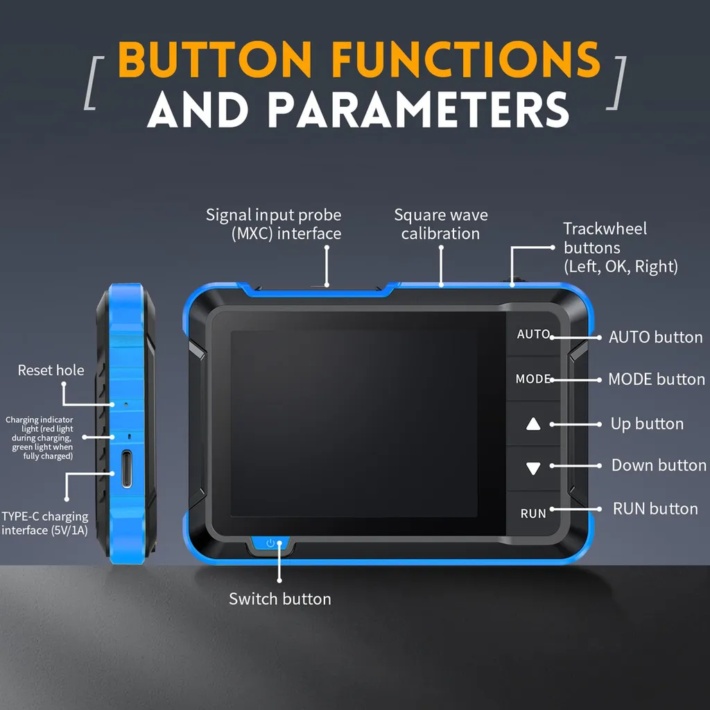 Oscilloscope numérique portable 2,8" TFT avec générateur DDS - 5