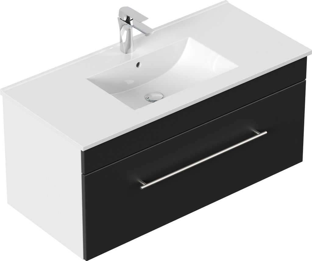 Badmöbel SANTINI 100 SoftClose schwarz : Schwarz Varianten: Schwarz