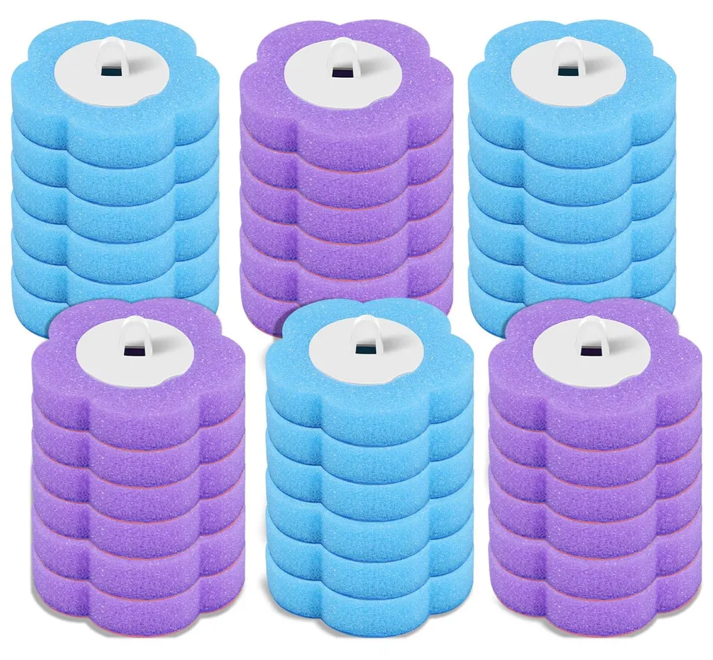 Recharges Éponge pour Brosse WC Jetable et Nettoyage de Salle de Bain x36
