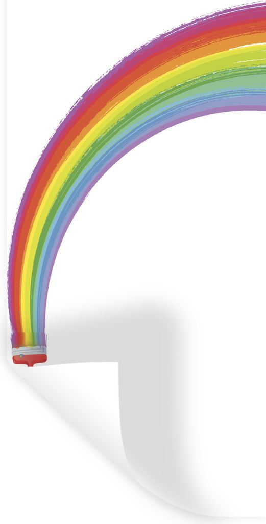 MuchoWow Wandtattoo Wandsticker Wandaufkleber Eine Illustration eines Mädchens, das einen Regenbogen malt 80x160 cm Selbstklebend und Reposition...
