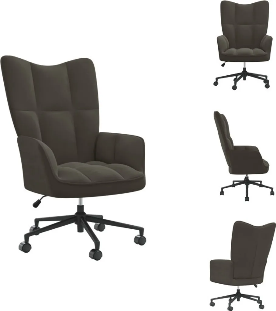 Offerta Poltrona Relax vidaXL Grigio Scuro Velluto | Prezzo Imbattibile