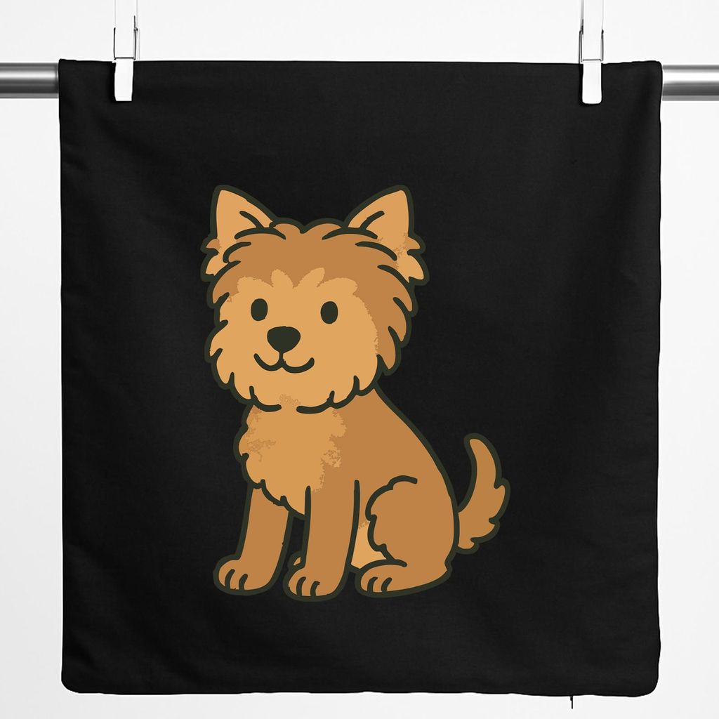 Huuraa Kissenbezug Yorkipoo Comic Yorkiepoo 40x40cm Black Baumwolle Dekokissenbezug Geschenkidee