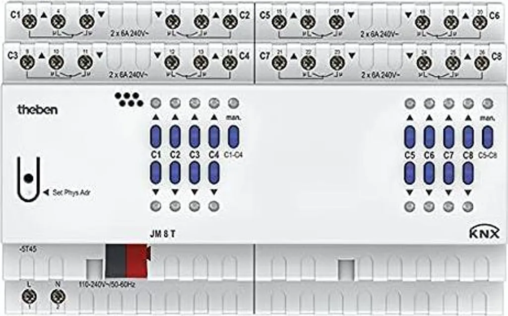 Optimisez votre gestion de stores KNX 8-fois avec l'actionneur Theben JM 8 T