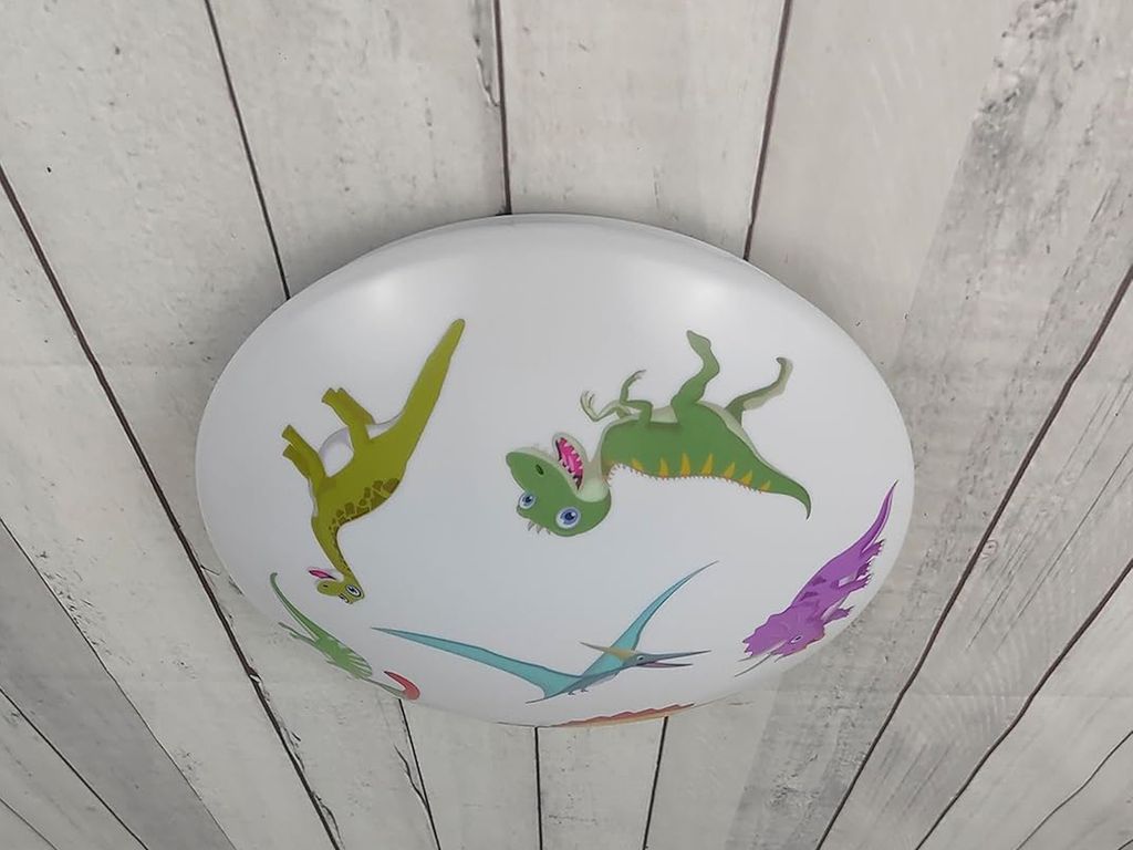 Coole Dinosaurier LED Deckenleuchte bunt für Kinderzimmer & Jungenzimmer Ø 35cm