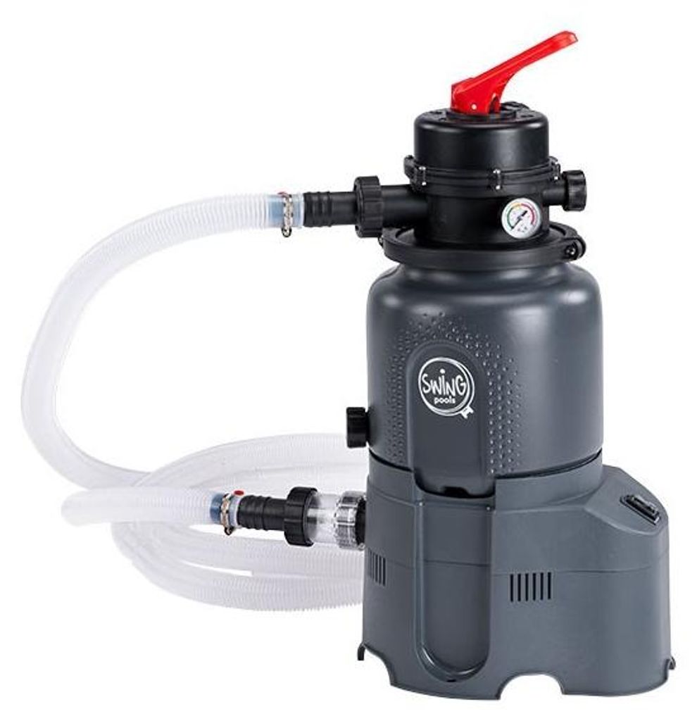 Swing Plus 10 Sandfilteranlage – Poolfilter mit 10 kg Filtersand für Pools bis 6 m³