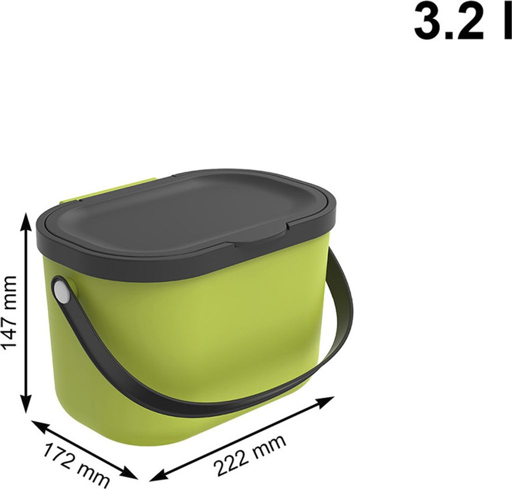 Rotho Biomülleimer 3,2 L Albula - Mülleimer 22,2 x 17,2 x Produktbild 4