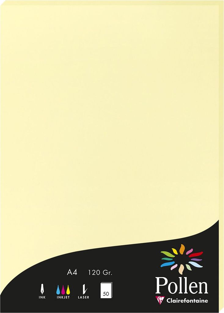 Clairefontaine Papier A4 Pollen 120g kanariengelb 50Bl