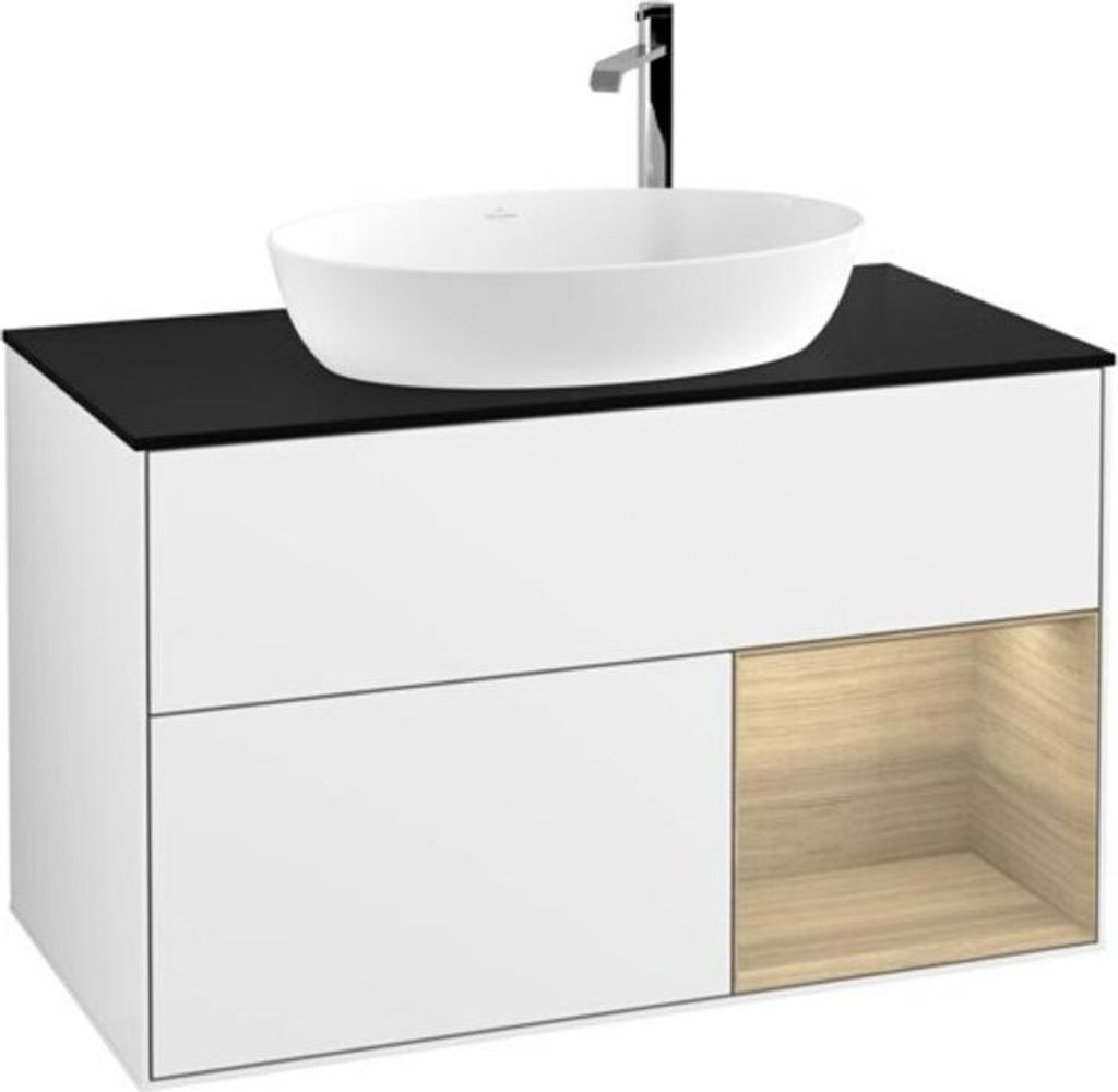 V&B Waschtischunterschrank Finion 100, Pl bla m, Reg Oa ven, glo wh. Lac