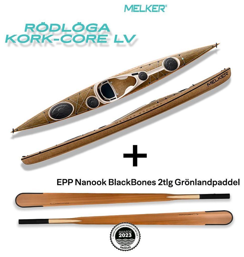 Melker Rödlöga Kork-Core LV (Light Volume) mit paddle (EPP Nanook BlackBones 2tlg), Melker Material:Cork-Core, Farbe (Herstellerbezeichnung):Kork...