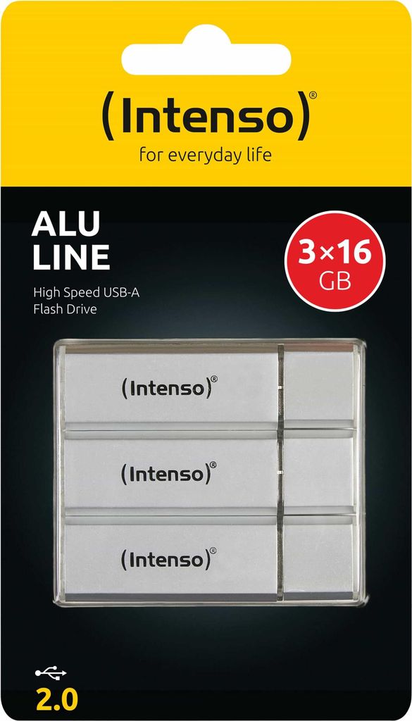 Intenso USB Flash Drive 16GB USB 2.0 Silber Aluminium Produktbild 