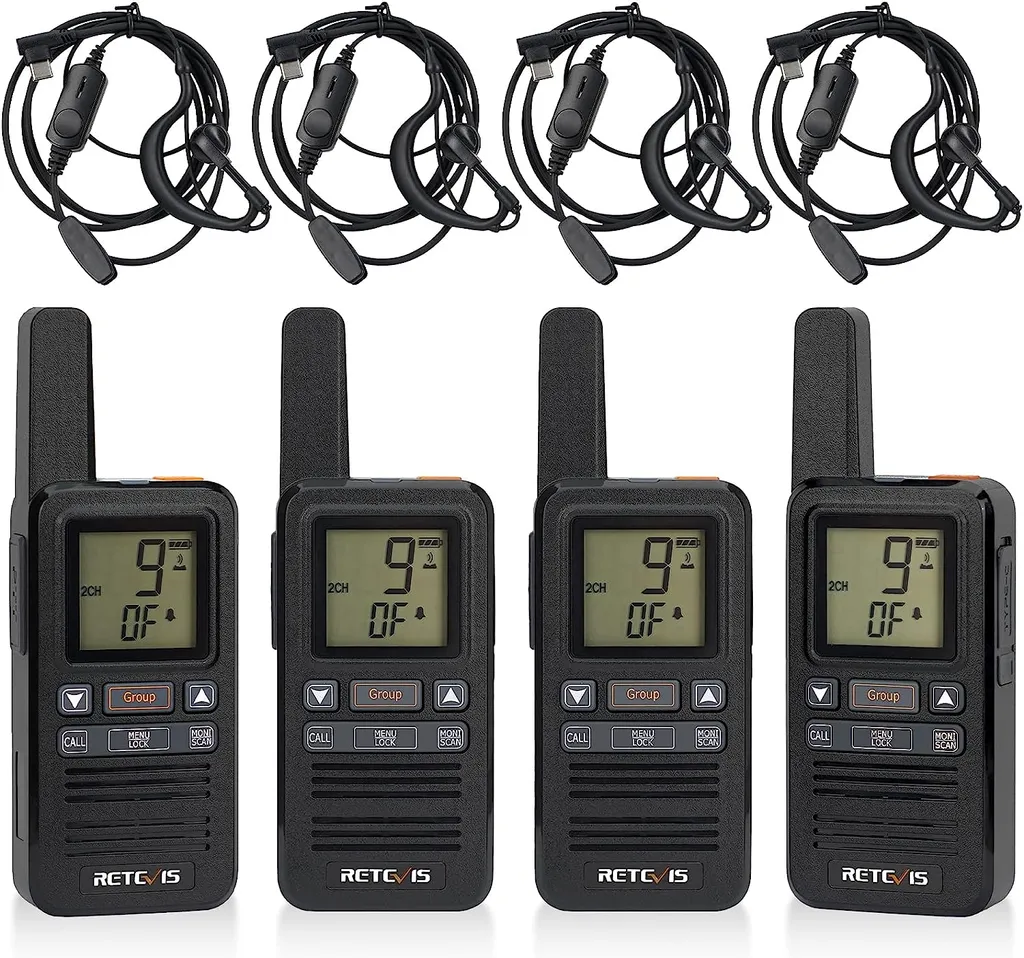 Talkie-Walkie Anti-Interférence PMR446 Retevis RB667 avec Oreillette x4