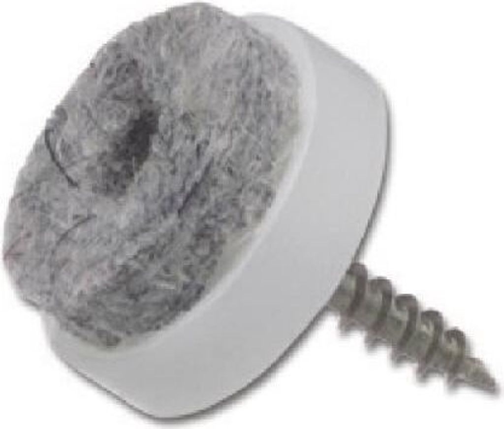 Schraubgleiter mit Filz und Holzschraube rund, ø20, weiß