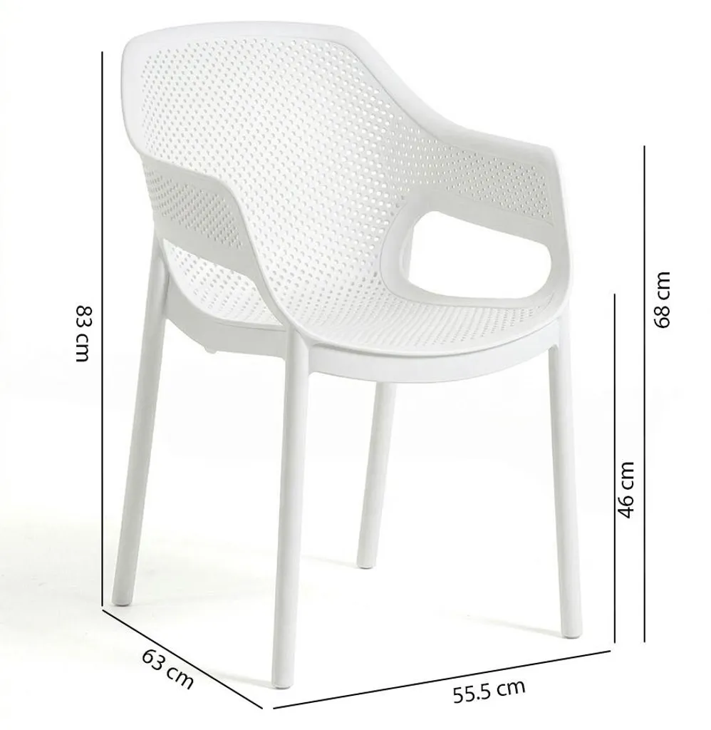 Chaises empilables de terrasse en résine renforcée - Lot de 4 - Sofia - 3