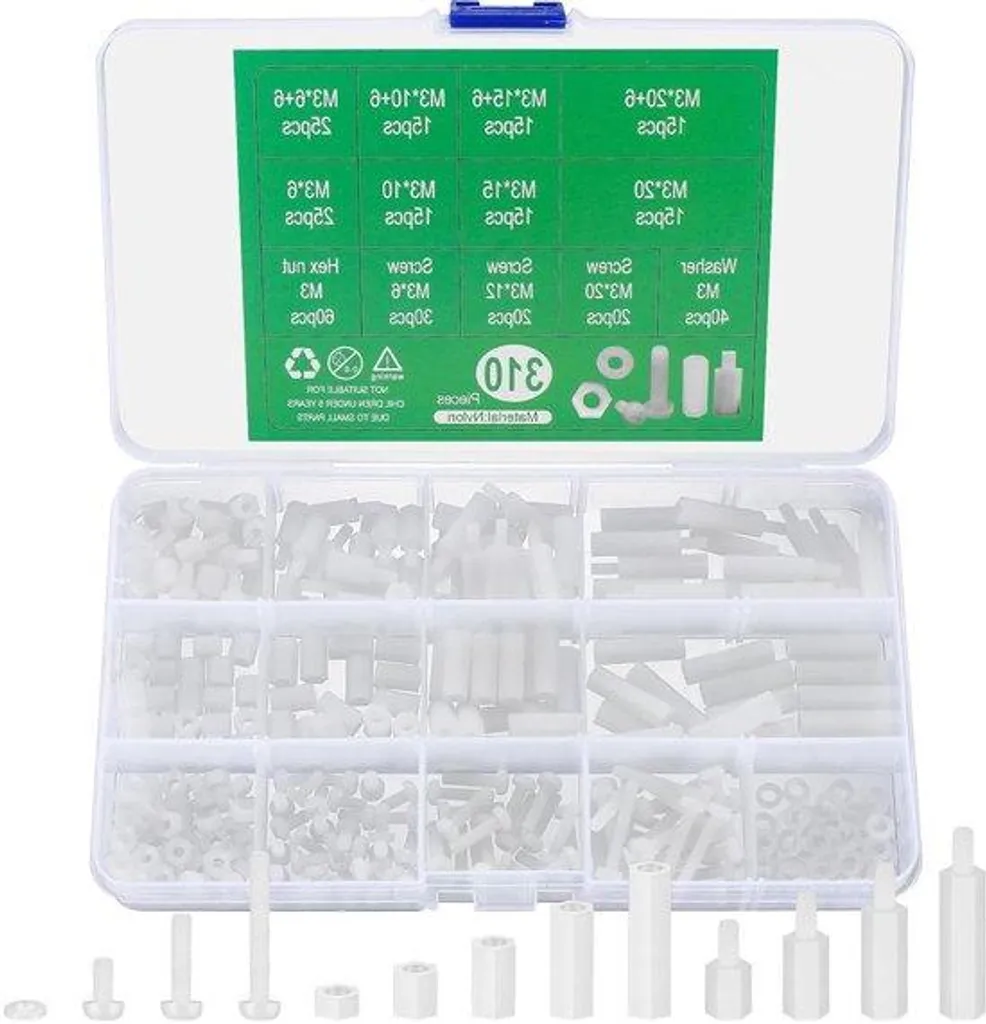 Évitez les courts-circuits avec ces entretoises nylon pour PCB - 310 pcs