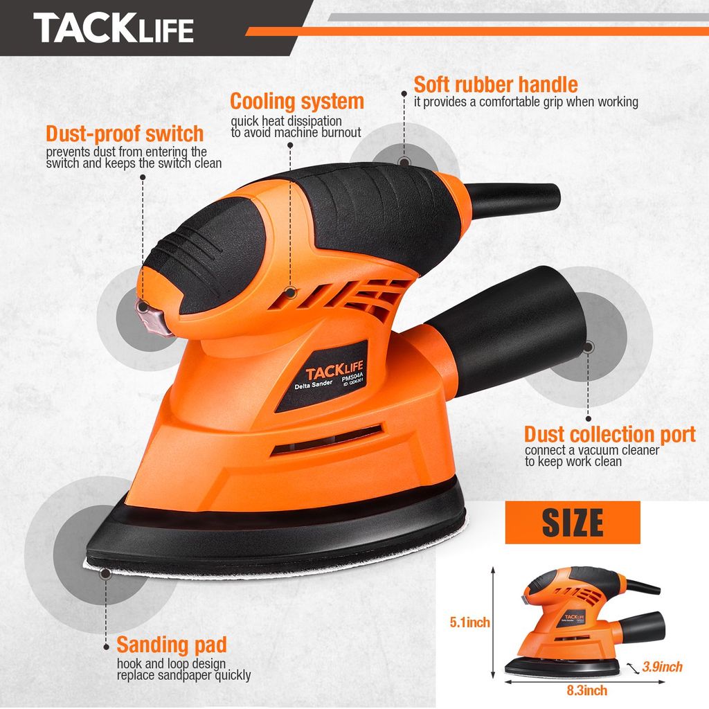 Tacklife PMS02B 12000 OPM Mouse Detail Sander Kaufland.de