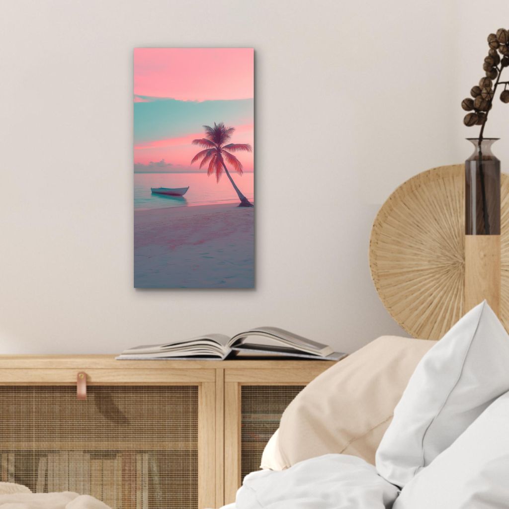 MuchoWow Wanddekoration Metall Metallbild Wandkunst 20x40 cm Meer - Boot - Sonnenuntergang MuchoWow Aluminium Gemälde - Aluminium Gemäldes