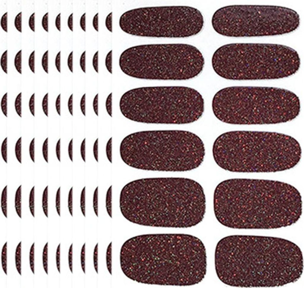 INF 10 Blatt Nagelsticker mit Nagelfeile - Süße & Wasserdichte Nagelaufkleber Braun