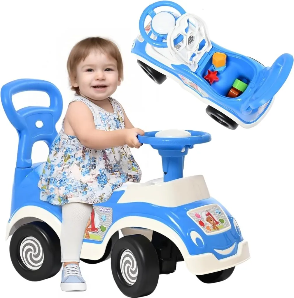 Déambulateur Enfant Anti-Basculement 4-en-1 avec Trieur et Rangement