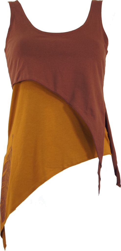 Festival Elfen Top aus Baumwolle, Lagentop, Pixitop - Rostorange, Damen, Elasthan,Baumwolle(Bio), Größe: M