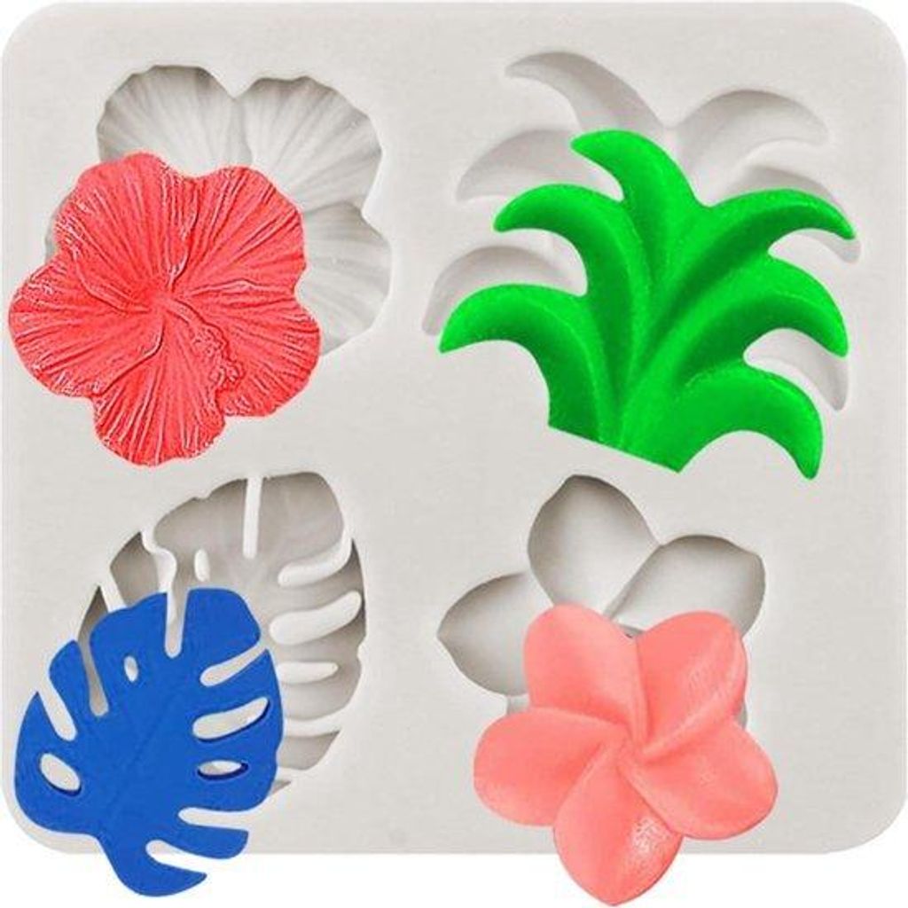 Silikon Chocolade-Formen für Tropische Blumen Blätter, Hibiskus, Plumeria, Fondant, Torte Dekoration, Kuchen Topf, Süßigkeiten Kaugummi, Kunsts...