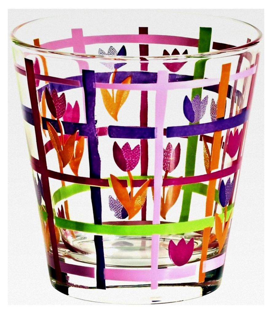 Wasserglas Trinkglas Nadia mit Motiv 250 ml H 9 cm Moderner Zeitloser Stil