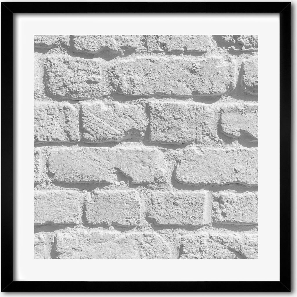 Bild - 50 cm x 50 cm - MDF - Rahmen, Wandkunst - Backsteinmauer