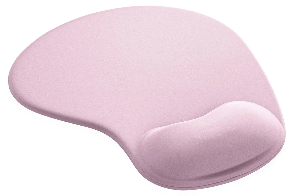 Tapis de souris anti-douleur avec support gel et base silicone rose clair