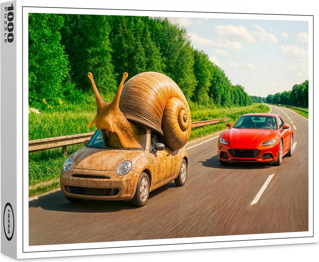 raxxa Premium-Puzzle "Snail Car Crawling on Country Road", 1000 Teile