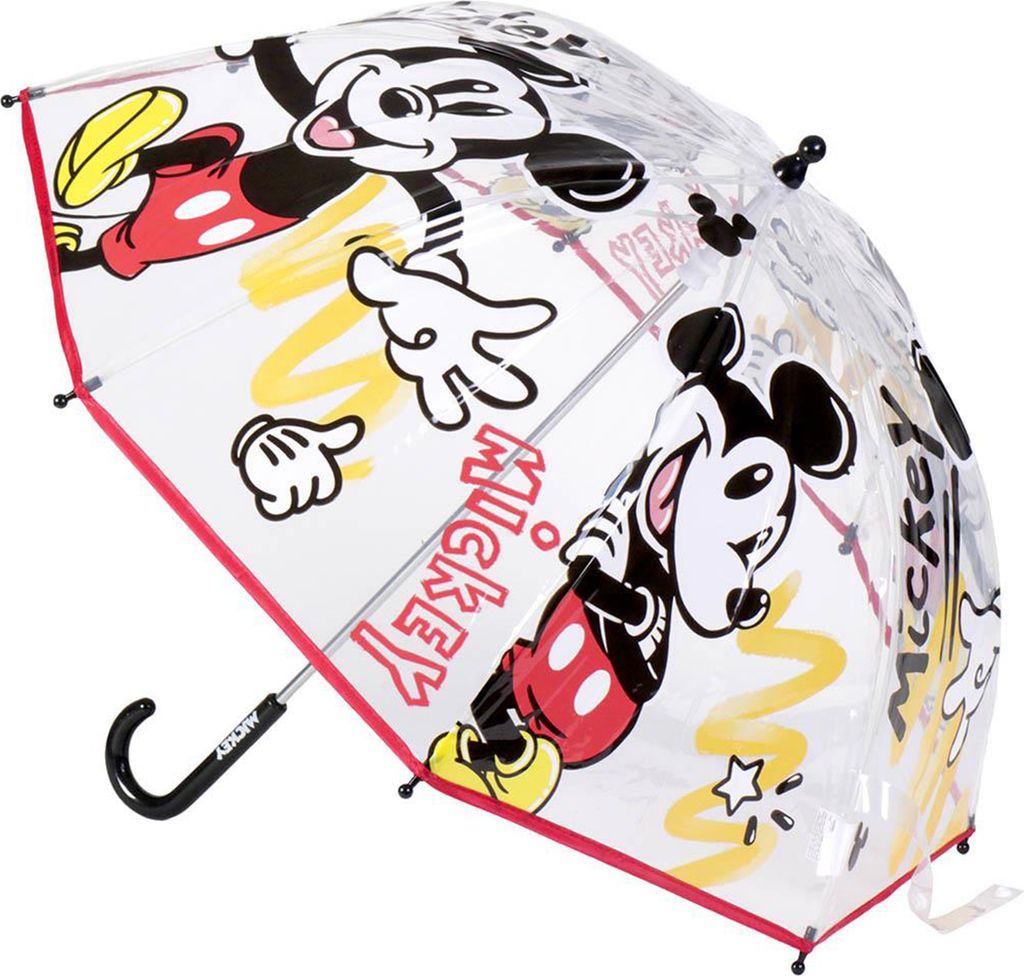 Ombrello Topolino Trasparente Ø 71 cm Rosso Immagine del prodotto 