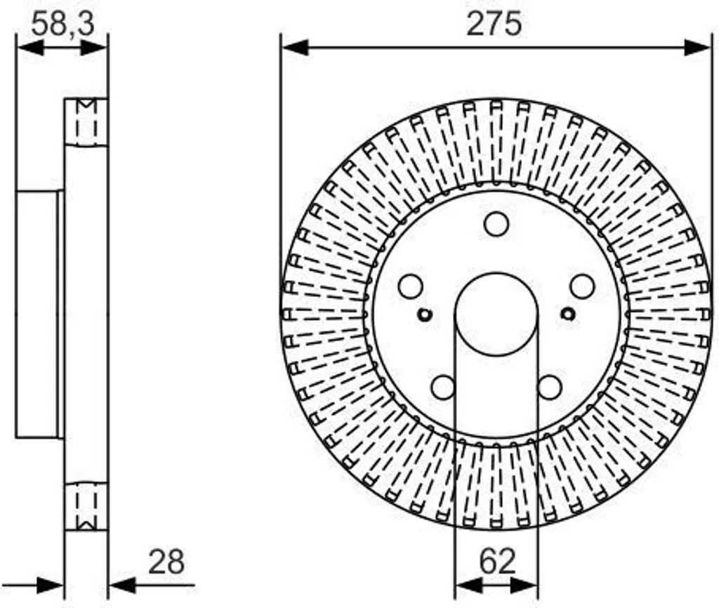 Remplacement disque de frein Toyota Hilux Bosch 0986479A97 référence 43512