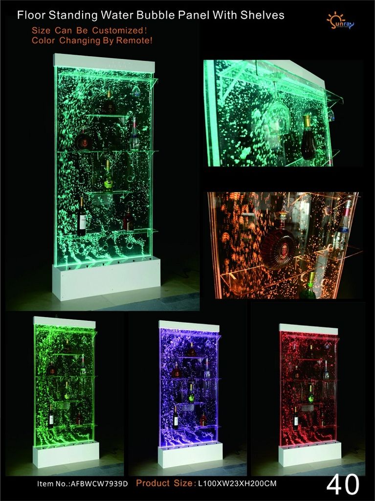 Led Bar Regal Schrank Wasserwand Säule Wände Waterwall Trennwand Wasserwände Neu