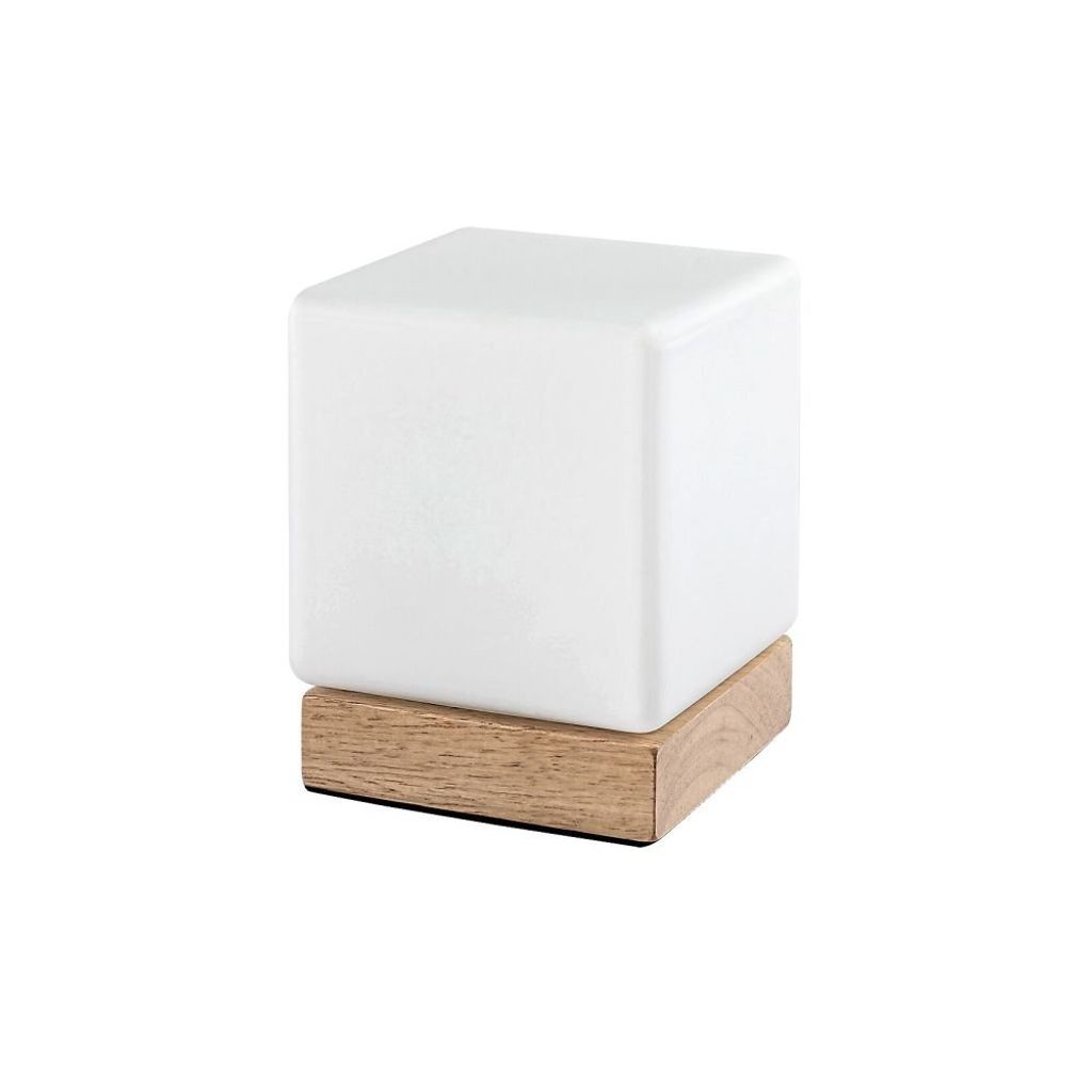 Rabalux 76003 Tischleuchte Pirit, 1,2W, 3000K, 40lm, Holz, braun-weiß, quadratisch, warmweiß, Skandinavisch
