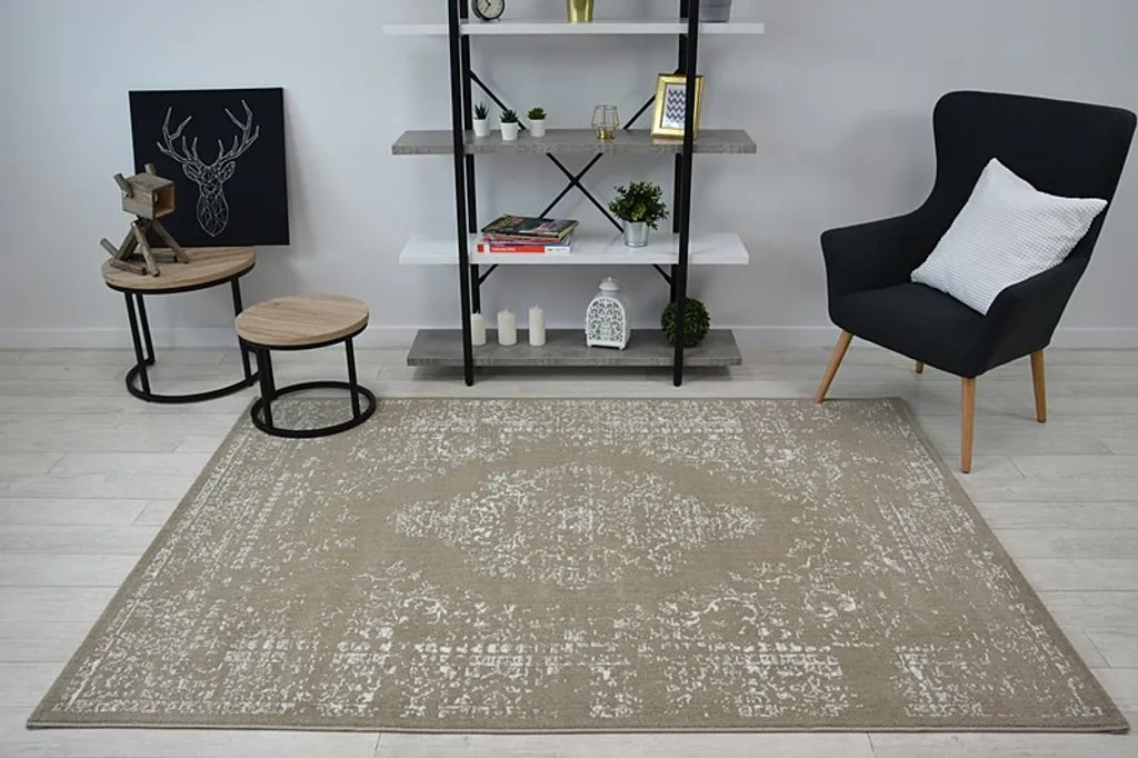 Tapis SENSE Micro beige à effet vintage - Texture douce 80x150 cm