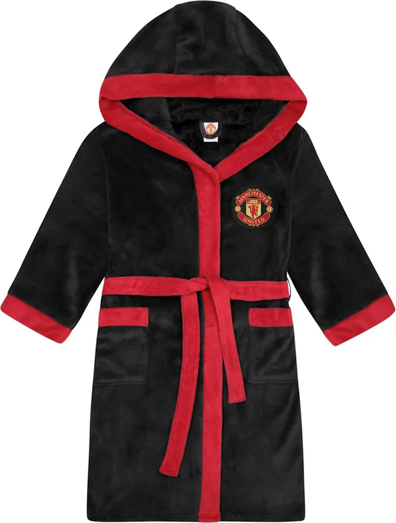 Robe de chambre Manchester United homme polaire anti-froid GF1008 noir L